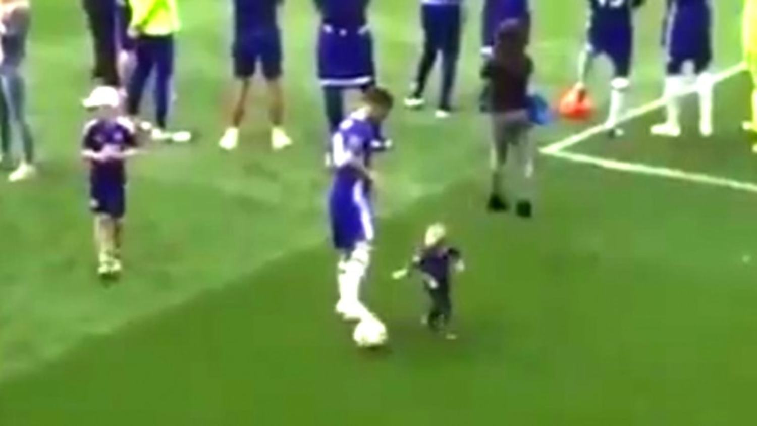 Watch Chelsea's Eden Hazard Cheekily Destroy His Son