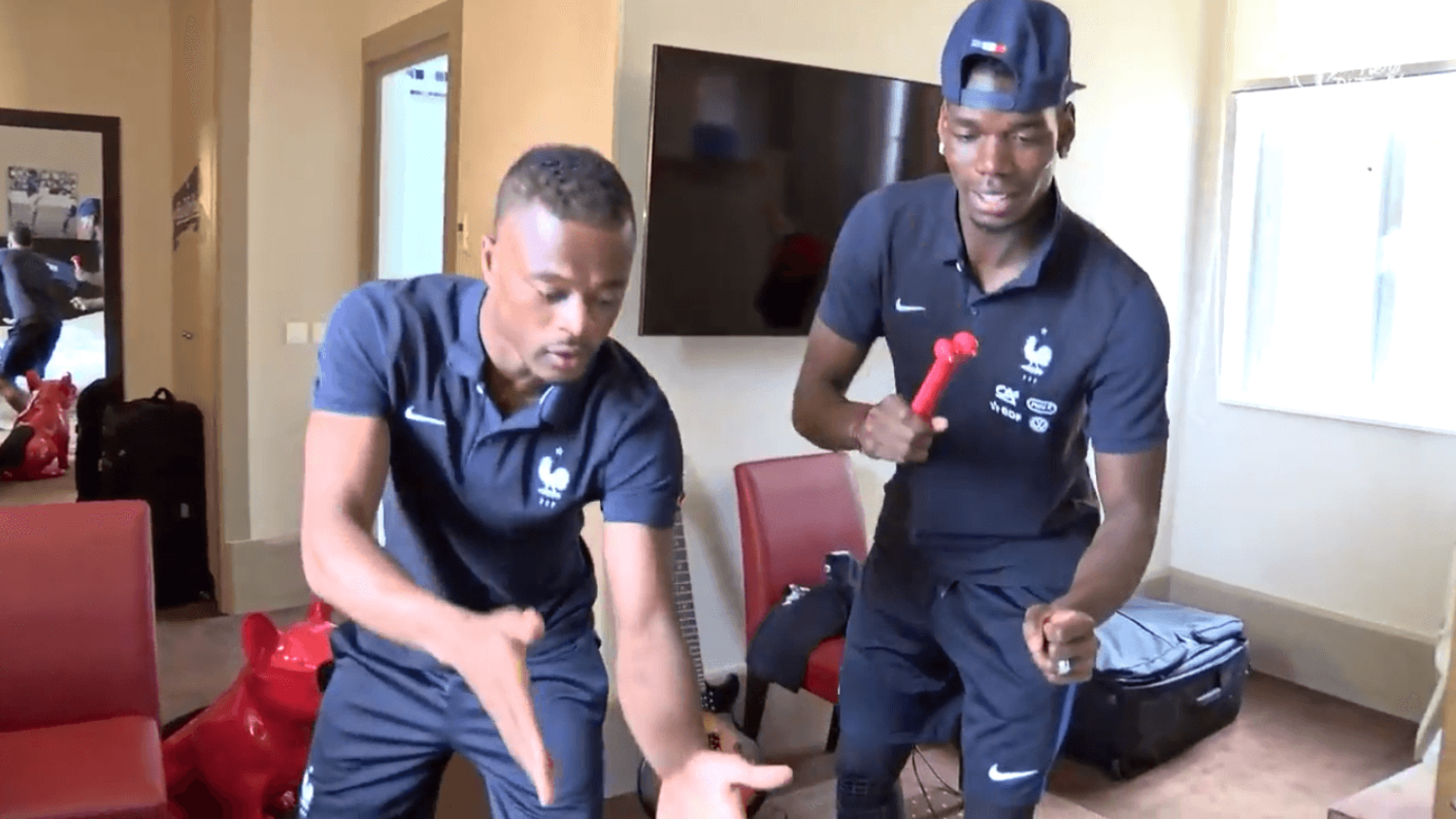 Paul Pogba and Patrice Evra show off their dance skills at France team hotel