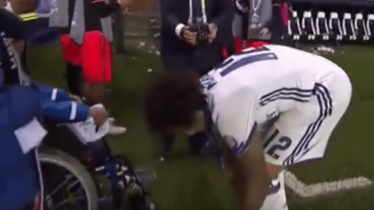 Real Madrid's Marcelo gives away boots to young fan after Super Cup victory