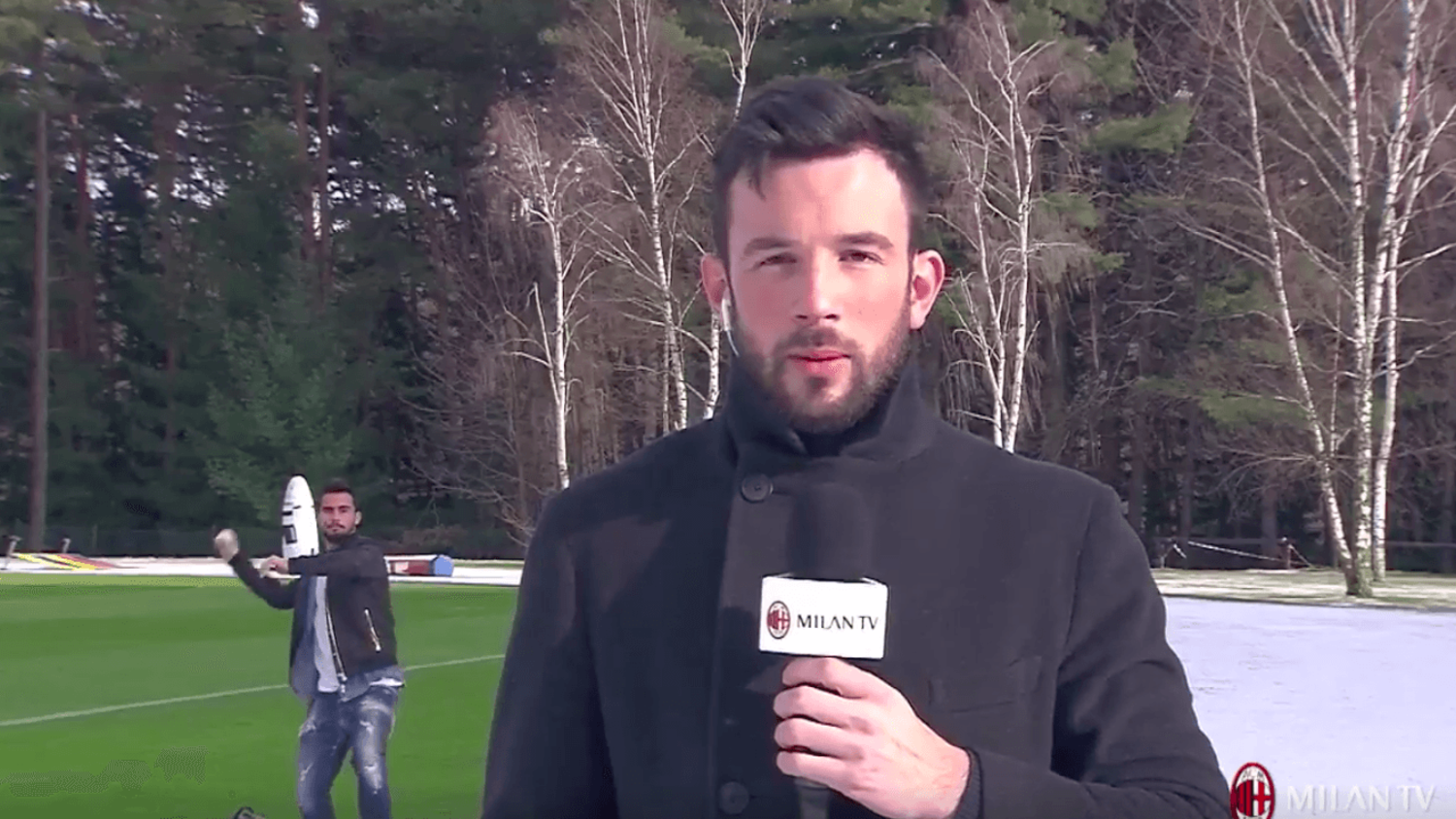 AC Milan's Suso nails journalist with snowball during training