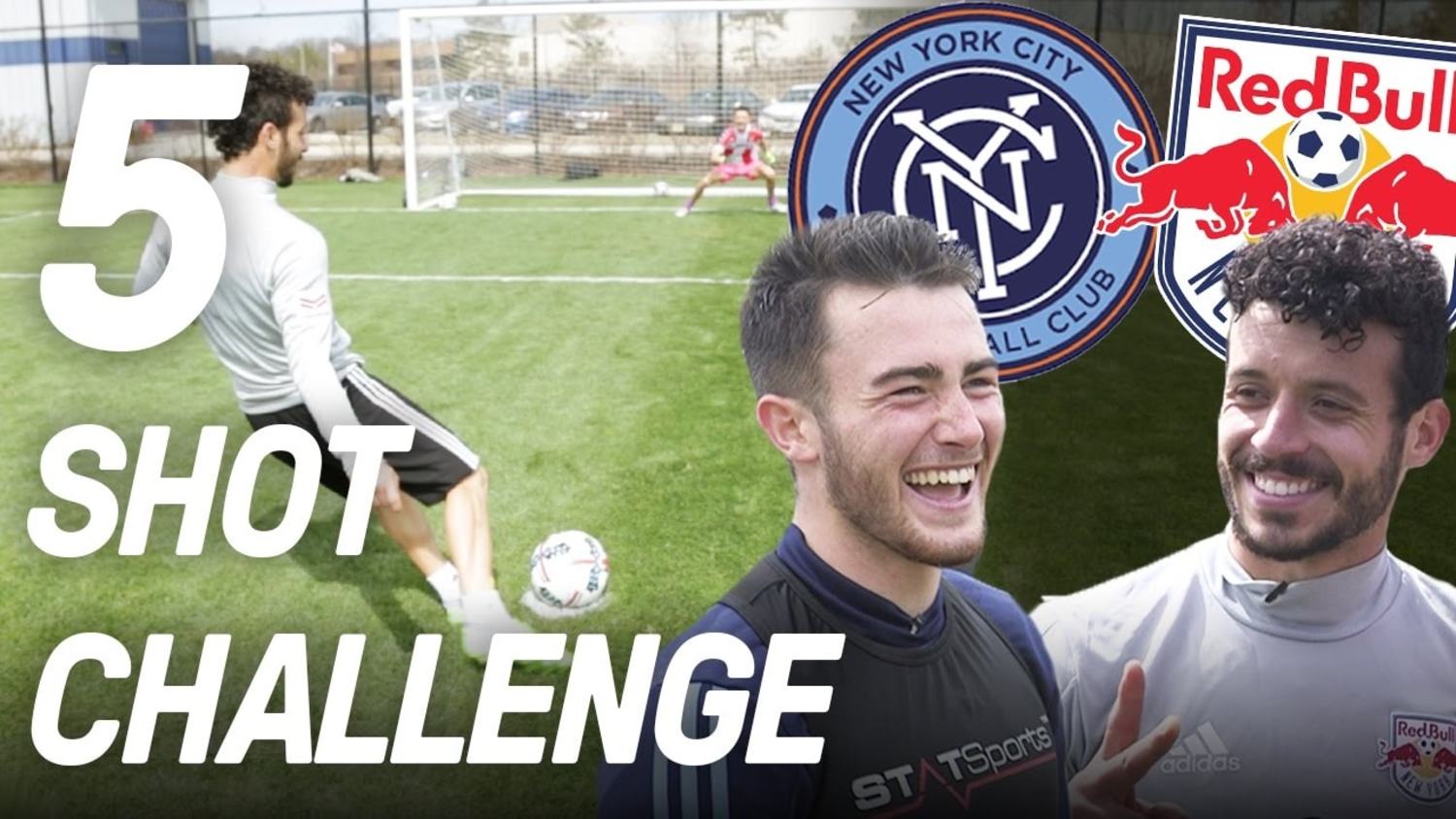 New York City FC vs New York Red Bulls | 5 Shot Challenge ft Jack Harrison & Felipe