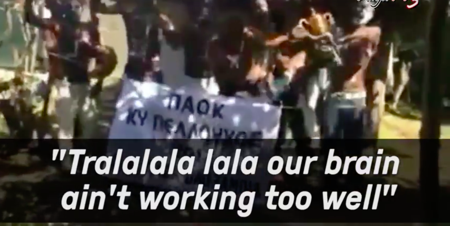 PAOK fans, trolling AEK Athens fans, via Zambian fans