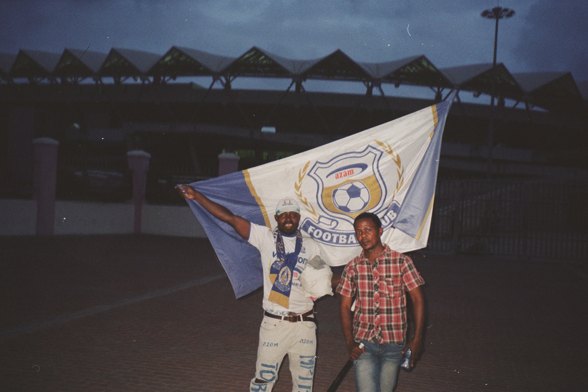 Azam fans outside the ground.
